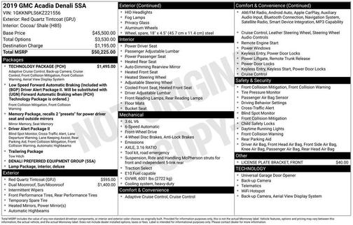 Red Quartz Tintcoat 2019 GMC Acadia Denali