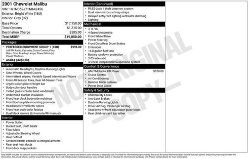 2001 Chevrolet Malibu 
