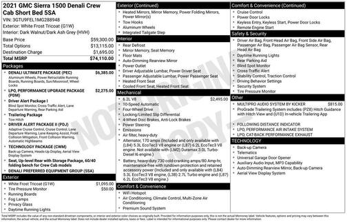 White Frost Tri-Coat 2021 GMC Sierra 1500 Denali