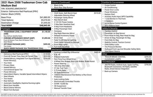 2021 RAM 2500 Tradesman