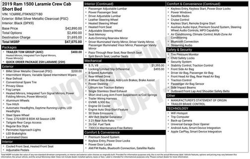 Billet Silver Metallic Clearcoat 2019 RAM 1500 Laramie