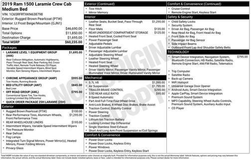 Rugged Brown Pearlcoat 2019 RAM 1500 Laramie
