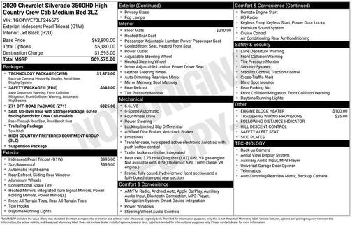 2020 Chevrolet Silverado 3500 High Country