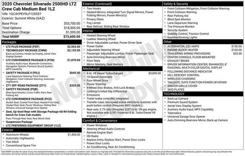 White 2020 Chevrolet Silverado 2500 LTZ