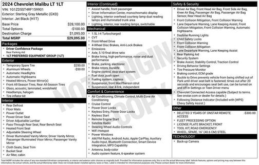 Gray 2024 Chevrolet Malibu LT