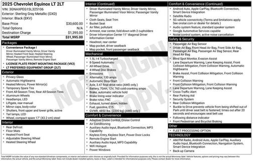 Gray 2025 Chevrolet Equinox LT
