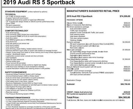 2019 Audi RS 5 2.9T