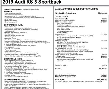 2019 Audi RS 5 2.9T