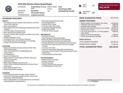 2019 Alfa Romeo Giulia Quadrifoglio