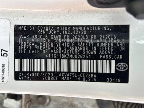 Super White 2021 Toyota Camry SE