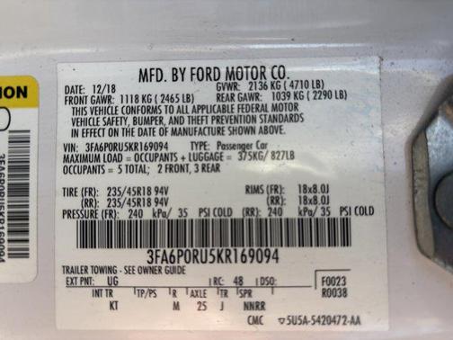 2019 Ford Fusion Hybrid Titanium