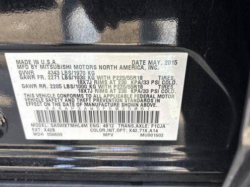 2015 Mitsubishi Outlander Sport ES