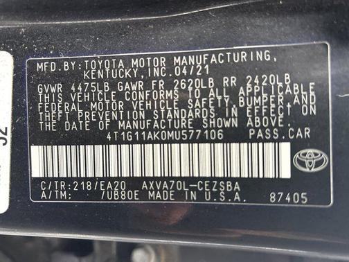 2021 Toyota Camry SE