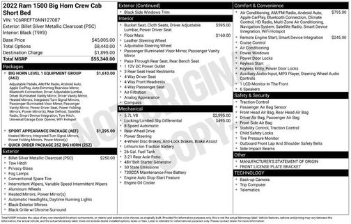 2022 RAM 1500 Big Horn