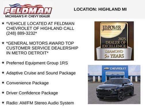 Mosaic Black Metallic 2026 Chevrolet Trailblazer RS