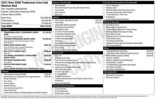 2021 RAM 2500 Tradesman Crew Cab 4x4 6'4' Box