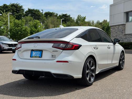 Platinum White 2025 Honda Civic Hybrid Sport Touring