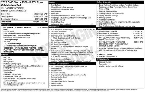 Summit White 2023 GMC Sierra 2500 AT4