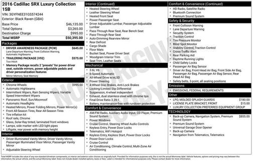 2016 Cadillac SRX Luxury Collection