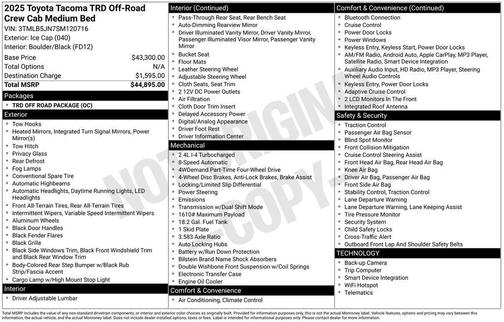 2025 Toyota Tacoma TRD Off Road