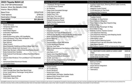 Silver Sky Metallic 2023 Toyota RAV4 LE