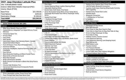 Billet Silver Metallic Clearcoat 2021 Jeep Cherokee Latitude Plus