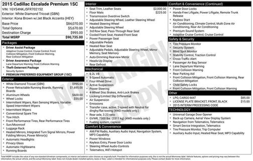 2015 Cadillac Escalade Premium