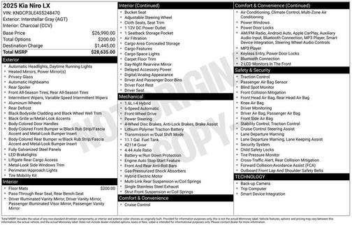 Interstellar Gray 2025 Kia Niro LX