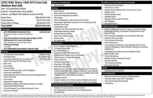 Thunderstorm Grey 2025 GMC Sierra 1500 AT4