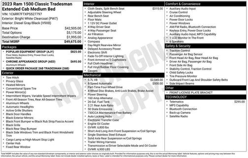 Bright White Clearcoat 2023 RAM 1500 Tradesman