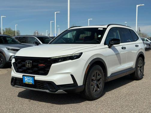 Platinum White 2026 Honda CR-V Hybrid TrailSport AWD