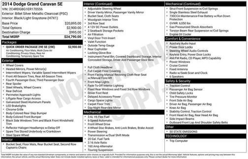 2014 Dodge Grand Caravan AVP/SE