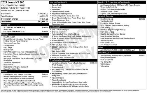 2021 Lexus NX 300 Base