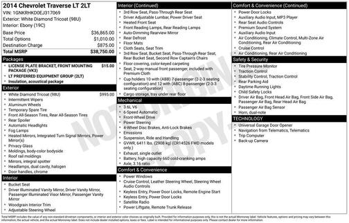 2014 Chevrolet Traverse 2LT