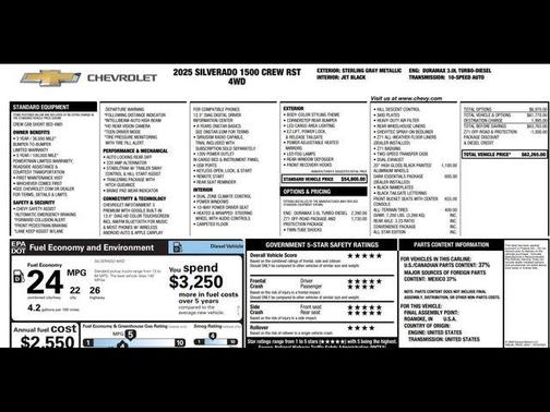 Sterling Gray Metallic 2025 Chevrolet Silverado 1500 RST