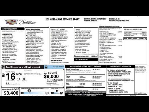 2023 Cadillac Escalade ESV Sport