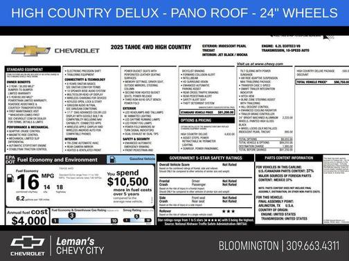 2025 Chevrolet Tahoe 4WD High Country