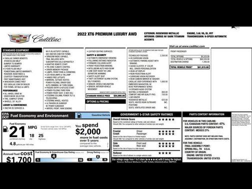 2022 Cadillac XT6 Premium Luxury AWD