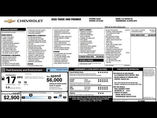 2026 Chevrolet Tahoe Premier
