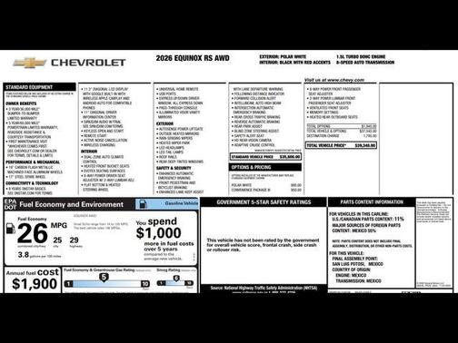 2026 Chevrolet Equinox AWD RS