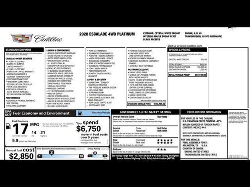 2020 Cadillac Escalade Platinum