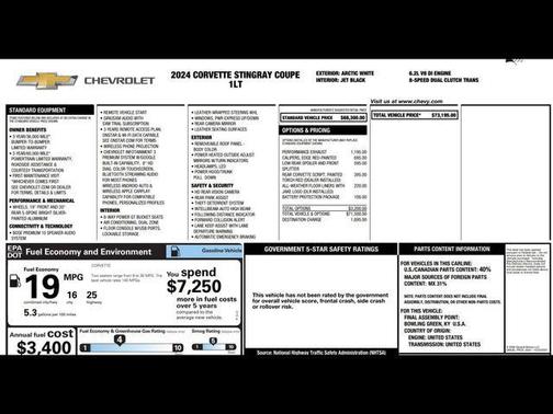 2024 Chevrolet Corvette Stingray w/1LT