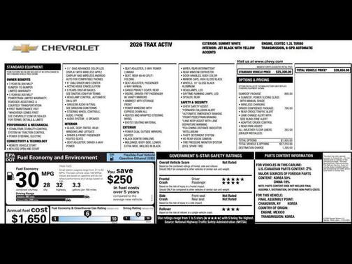 2026 Chevrolet Trax FWD ACTIV