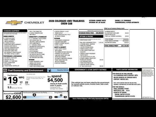 2026 Chevrolet Colorado Trail Boss