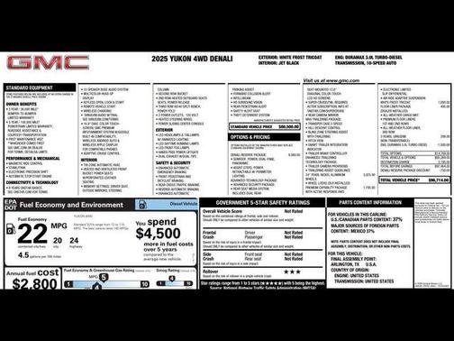 White Frost Tricoat 2025 GMC Yukon Denali