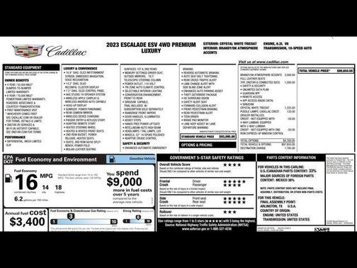 2023 Cadillac Escalade ESV Premium Luxury
