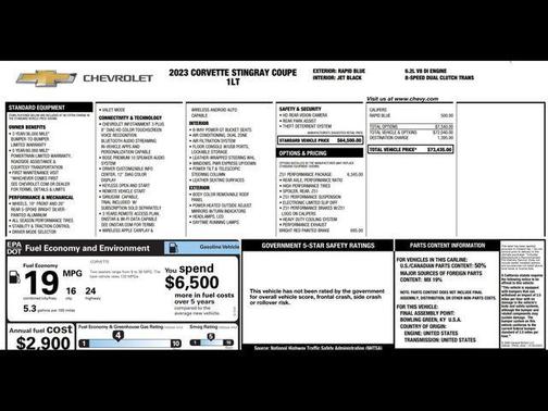 2023 Chevrolet Corvette Stingray w/1LT