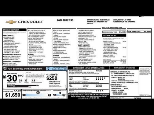 2026 Chevrolet Trax FWD 2RS