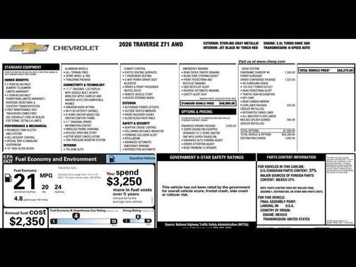 2026 Chevrolet Traverse AWD Z71