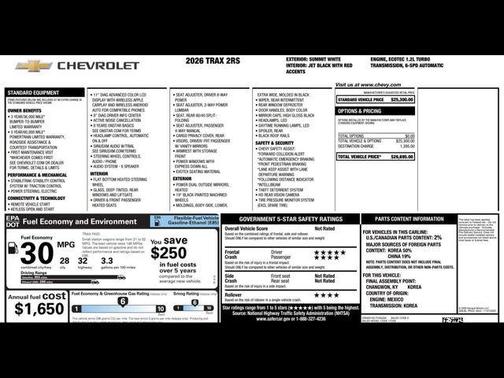 2026 Chevrolet Trax FWD 2RS